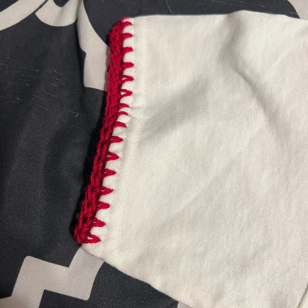 Hand Crafted Ladybug Dress with Matching Purse Crochet Red around White T Shirt - Picture 9 of 14